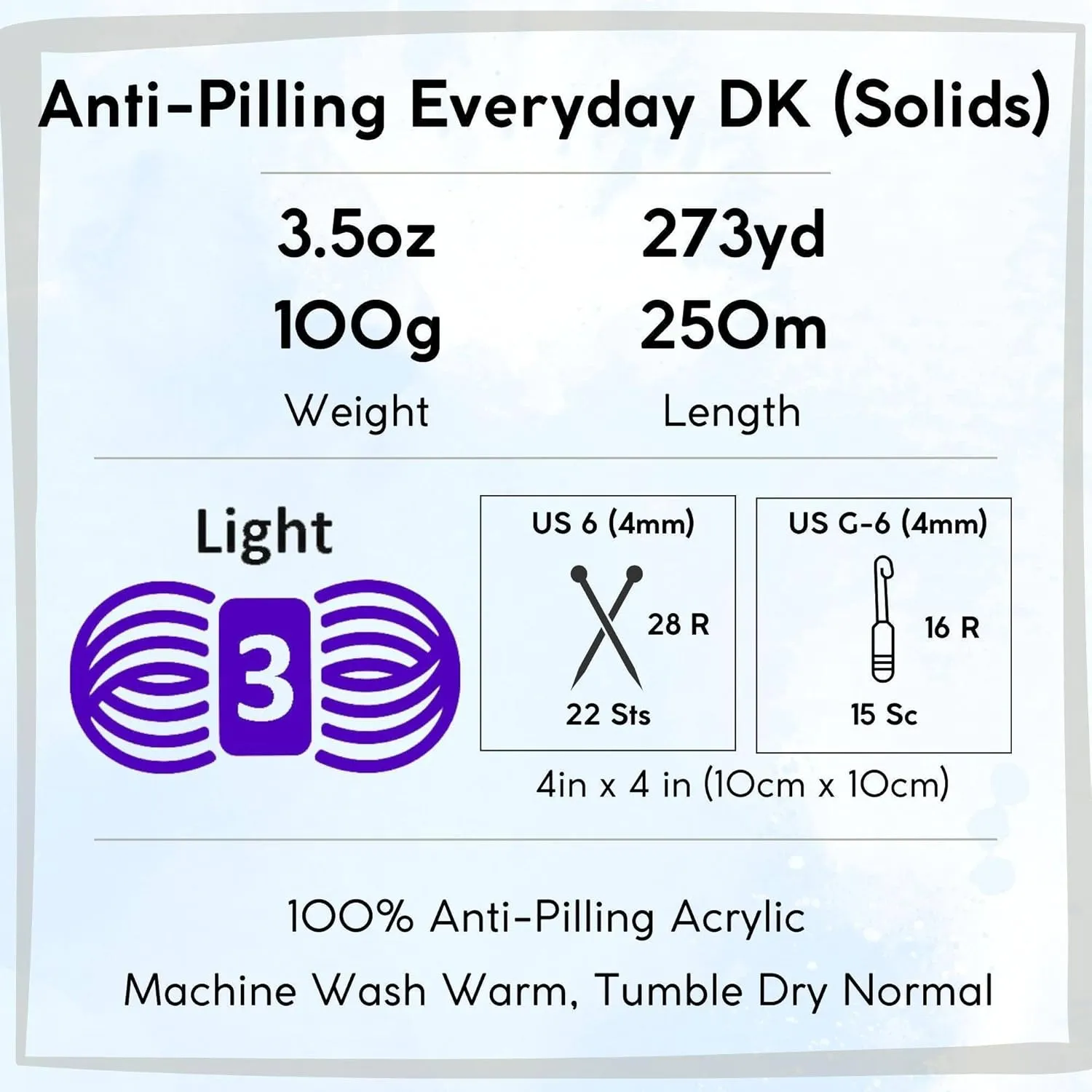 Premier Yarns Anti-Pilling Everyday DK Black 1107-26 (3-Skeins - Same Dye Lot) DK Light Worsted #3 Anti-Pilling Acrylic Yarn for Crocheting and Knitting with Project Bag