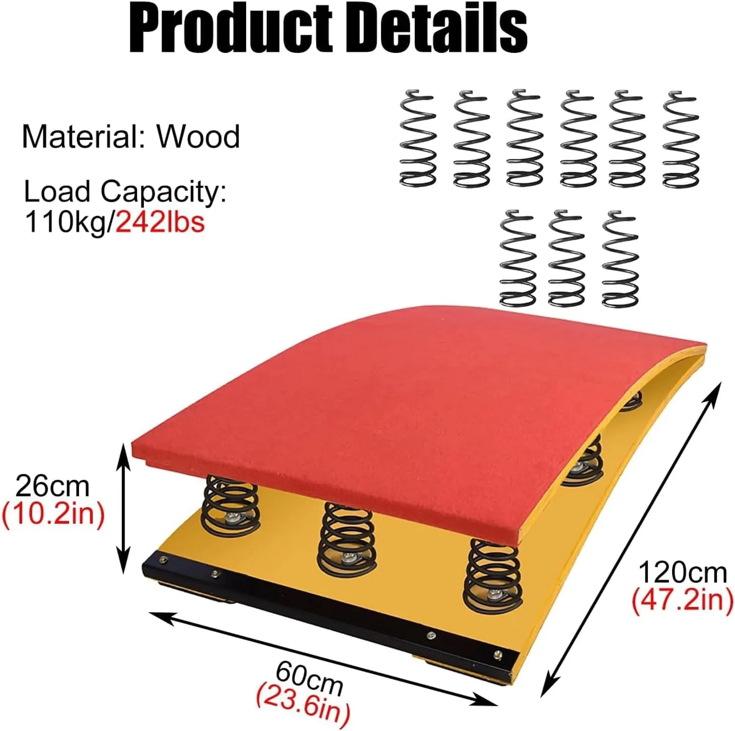 Pro for Home, Heavy Dutyarts with Anti-Slip Felt for Vault Gymnastics Beam for School Home Gym (9 Springs120X60X26Cm)