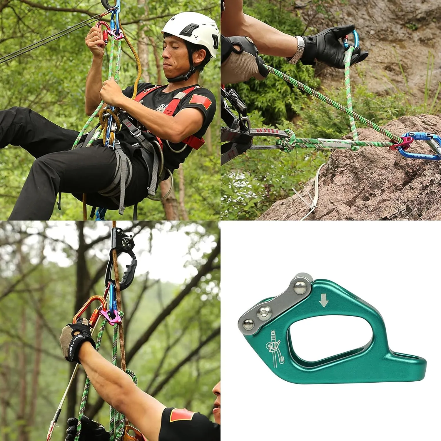 Professional Adjust Cowstail Positioning Lanyard Adjuster for Ascending Rock Climbing Mountaineering Tool