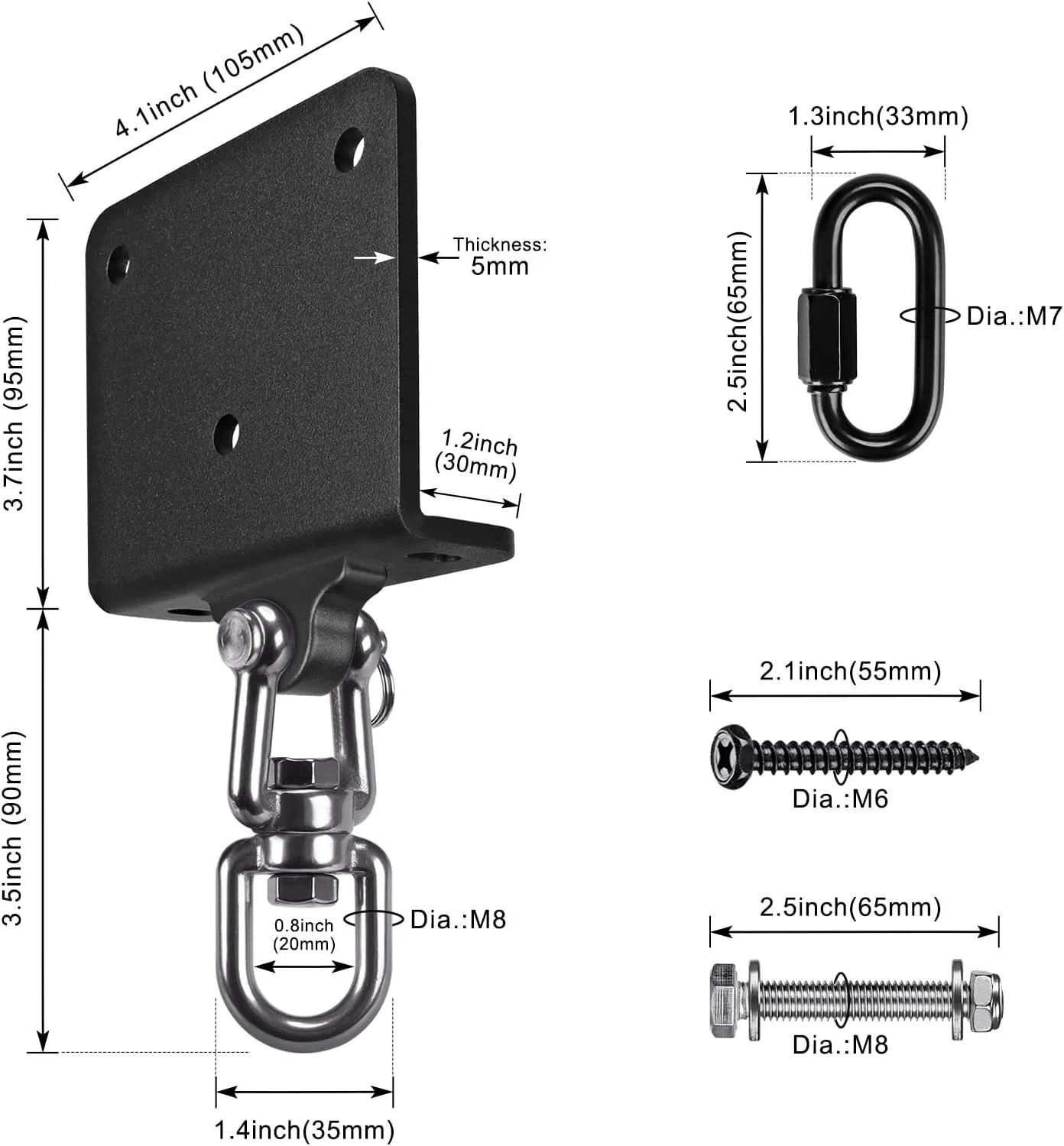 Punching Bag Hanger for Heavy Bag Beam Mount Hardware 360° Rotation Boxing Bag Ceiling Mount I-Beam Heavy Bag Hanger Beam Mount Hooks for Hanging Heavy Punching Bags