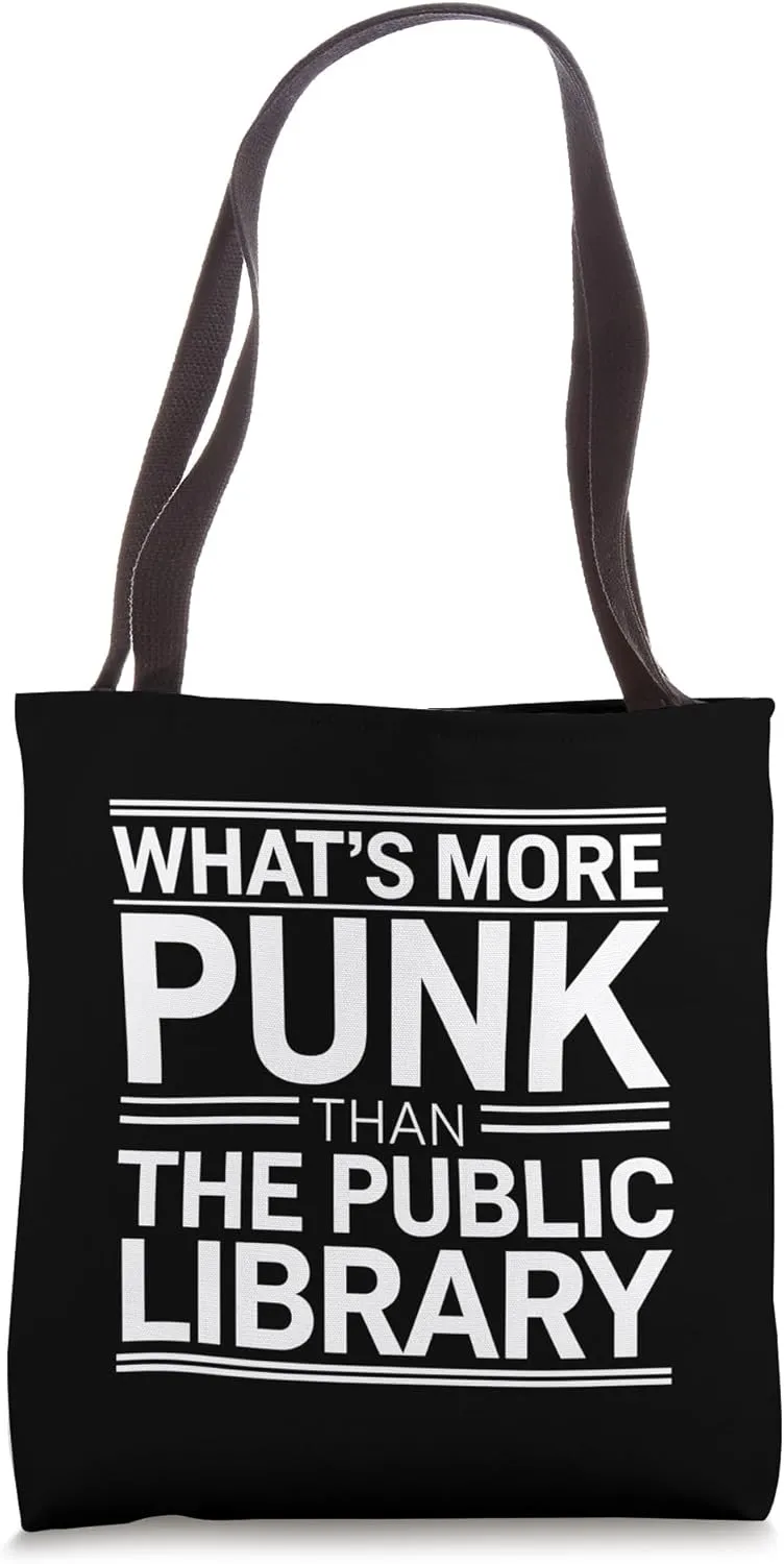 Punk Rock Public Library Music Lover Bookworm Reader Gift Tote Bag