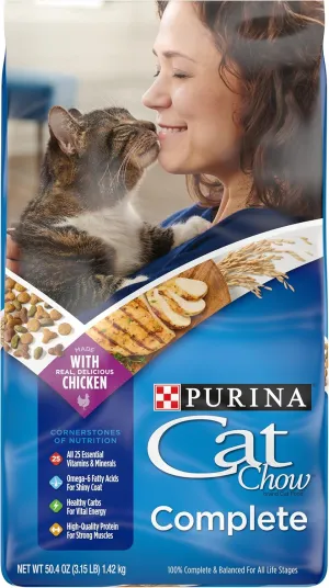 Purina Cat Chow High Protein Dry Cat Food, Complete - (Pack of 4) 3.15 lb. Bags