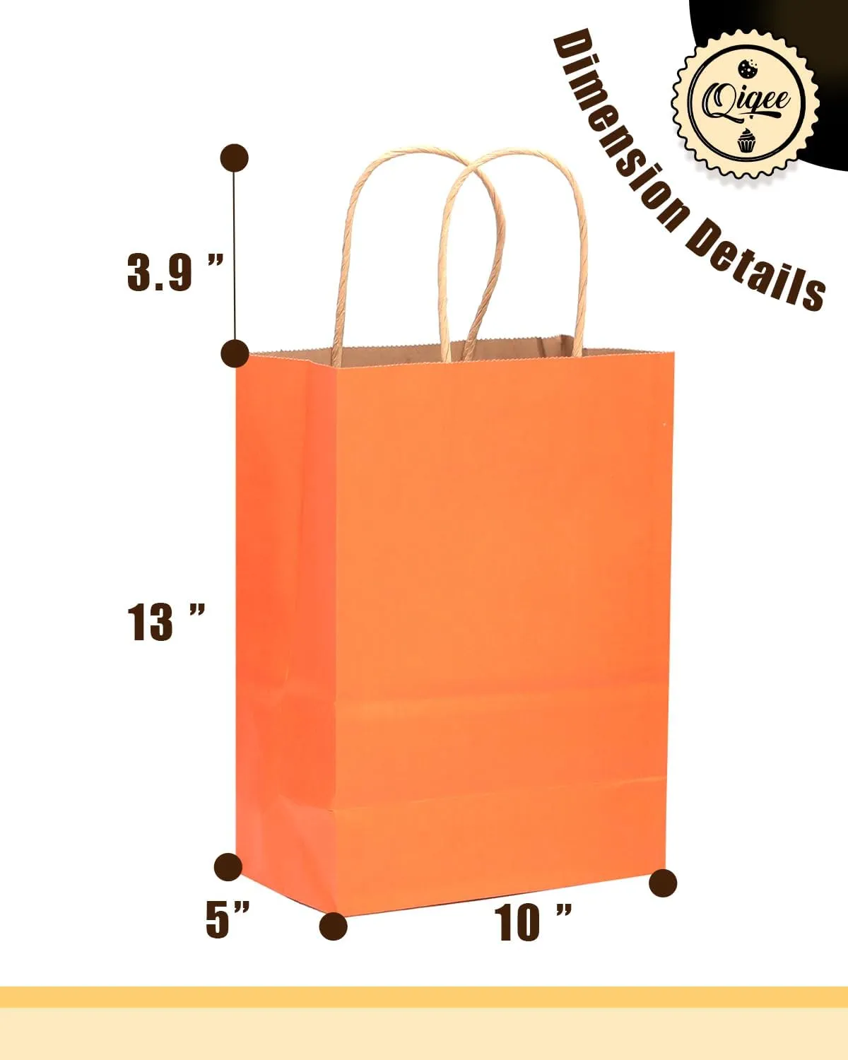 qiqee Large Kraft Paper Bags with Handles Bulk 13"x10"x5" 32-Packs Gift Bags 16 Different Senior Color Bags Multiple Uses（Large Size）