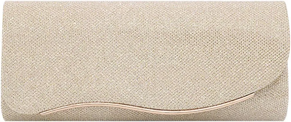 Queena Womens Shiny Glitter Evening Clutch Envelope Handbag Chain Purse for Wedding Party Prom Gift for Mom Wife Girlfriend