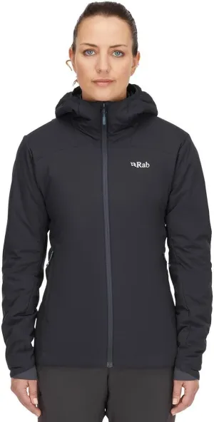 Rab Women's Xenair Alpine Light Hooded Insulated Jacket for Hiking & Mountaineering - Ebony - Large