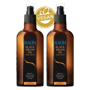 Raon Organic Argan Hair Oil Treatment 8.4 Fl Oz, PACK OF 2 - Non-Oily | Non-Sticky | No Residue | Instant Silky Hair | Repairs Damaged Hair | Healthy Luscious Look | Frizzy Hair Control