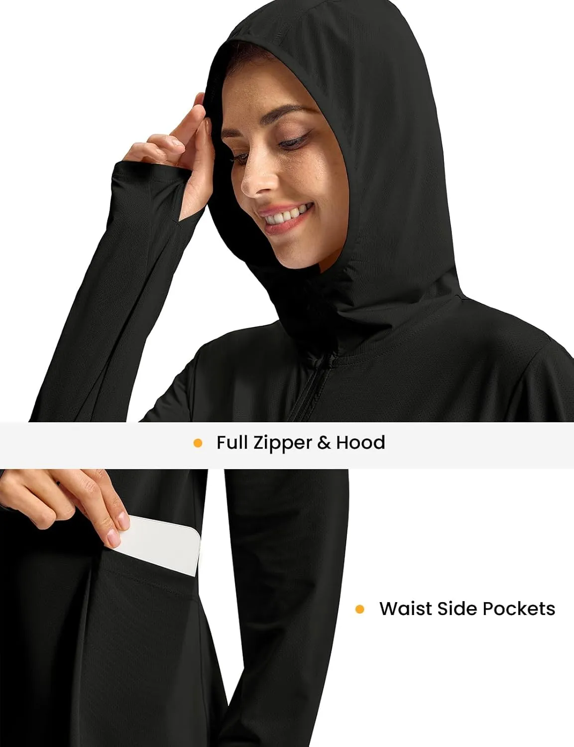 Rdruko Women's Swimsuit Cover Ups, UPF50  Long Sleeve Beach Vacation Bathing Suit SPF Zip Hooded Shirts Lightweight Quick Dry