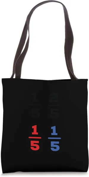 Red Fifth Blue Fifth Math Fractions Mathematicians Tote Bag