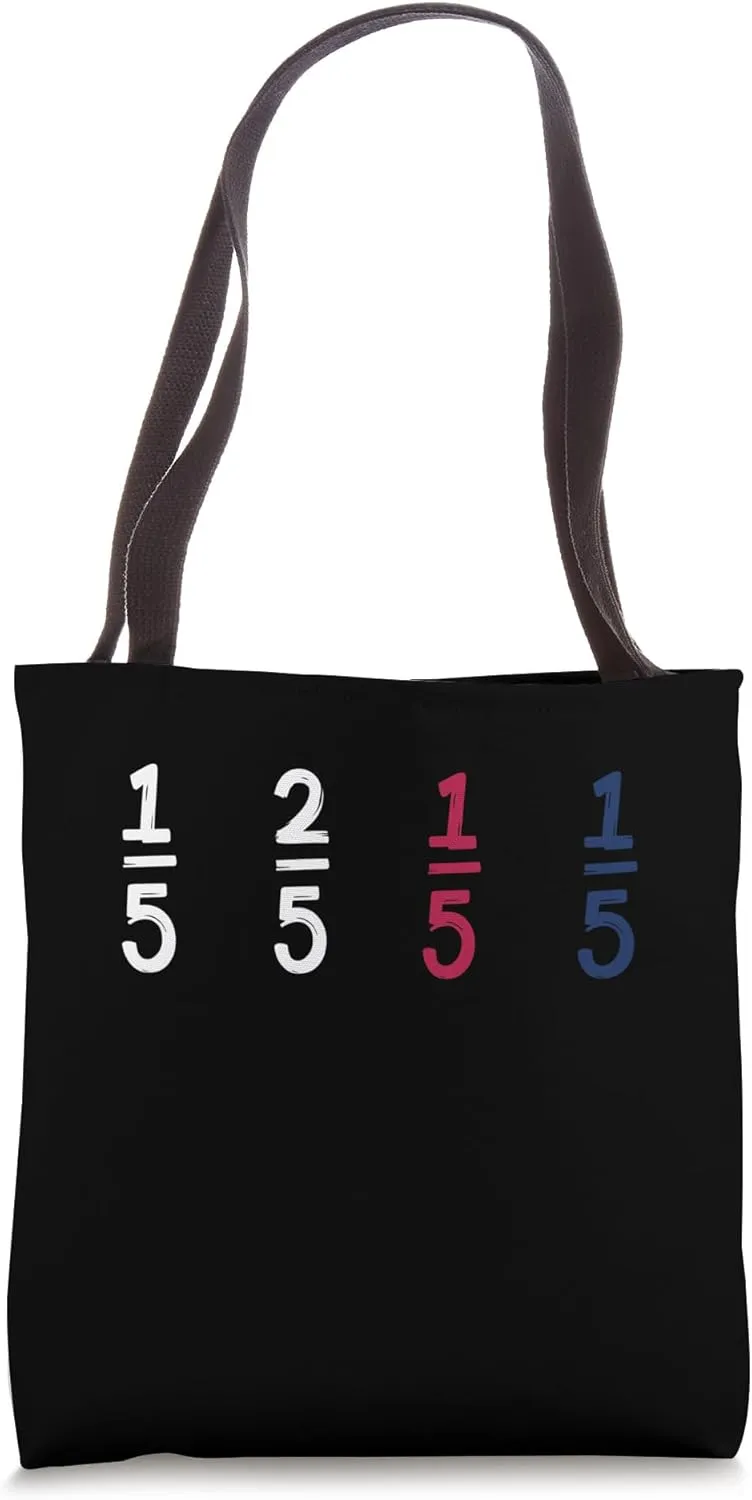 Red Fifth Blue Fifth Math Fractions Mathematicians Tote Bag