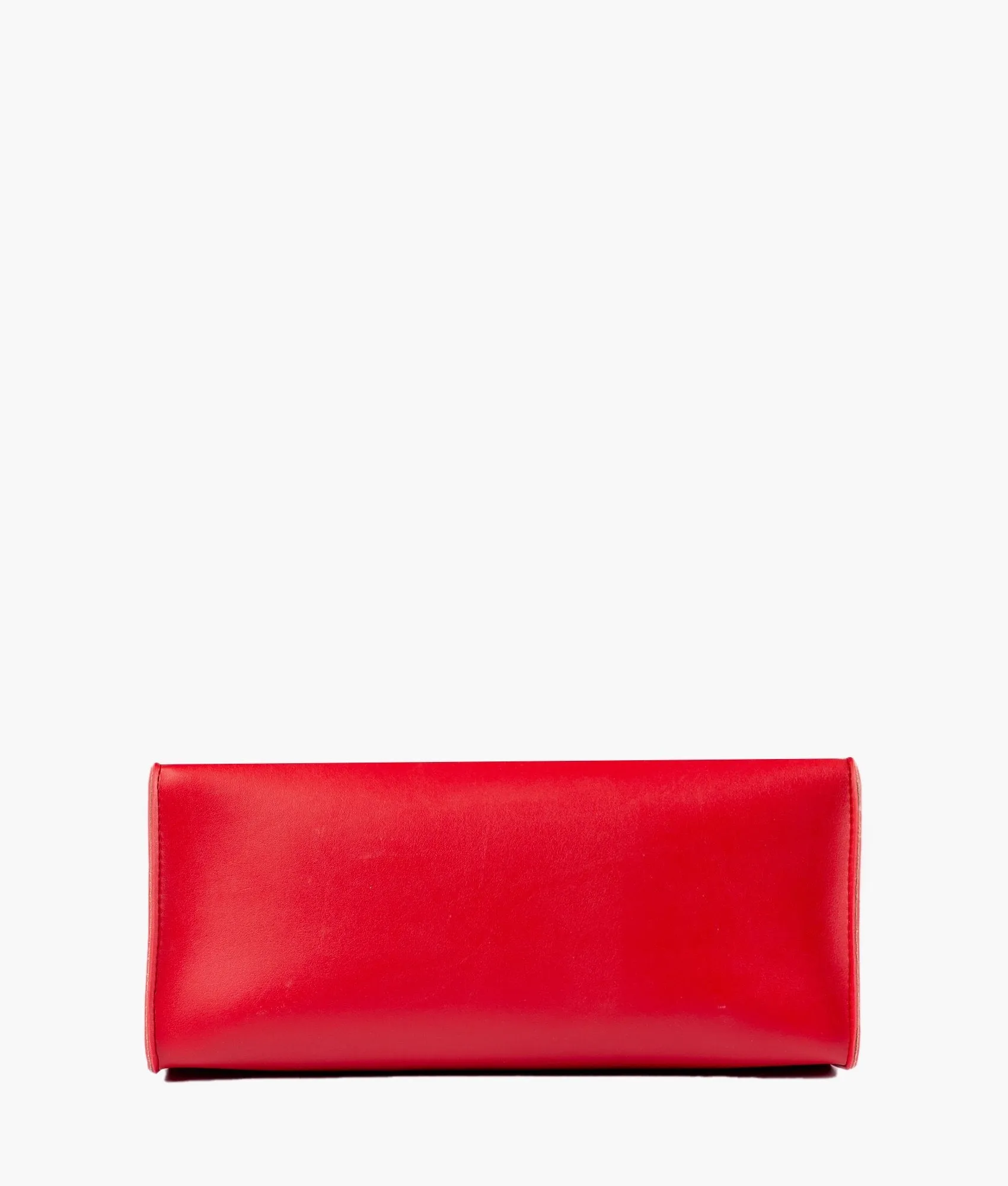 Red multi compartment satchel bag