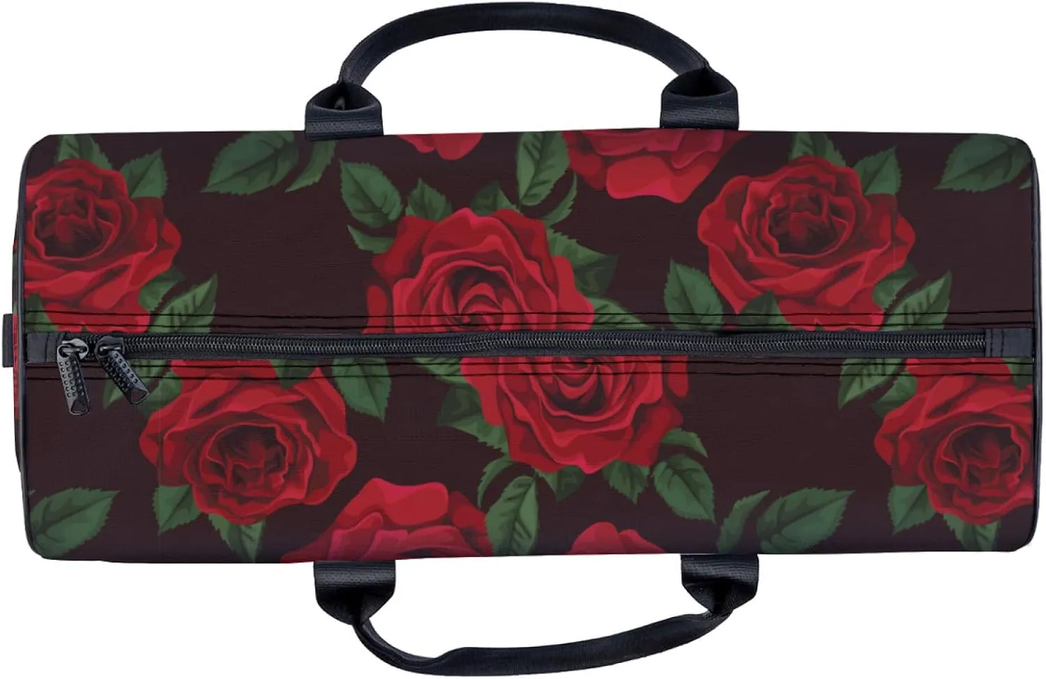Red Rose Black Background Travel Duffel for Women and Men - Weekender Tote, Gym, Sport, Hospital, Labor and Delivery, Overnight, Luggage