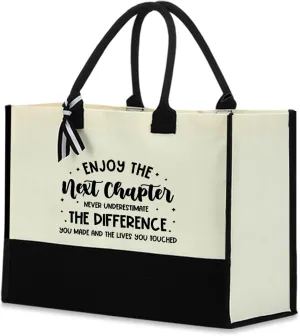 Retirement Gifts Waterproof Large Reusable Grocery Bags Tote Bag Going Away Leaving Farewell Gift for Women Coworker