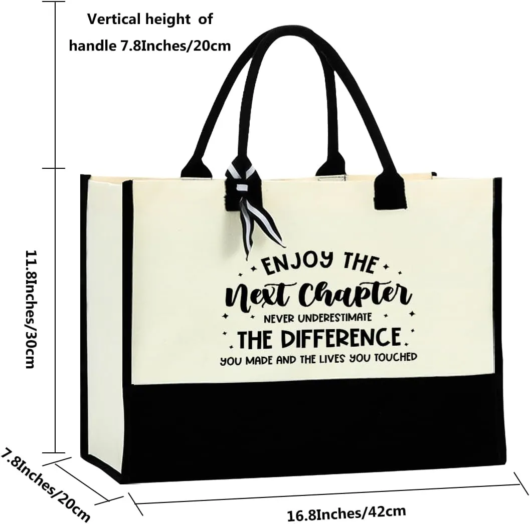 Retirement Gifts Waterproof Large Reusable Grocery Bags Tote Bag Going Away Leaving Farewell Gift for Women Coworker