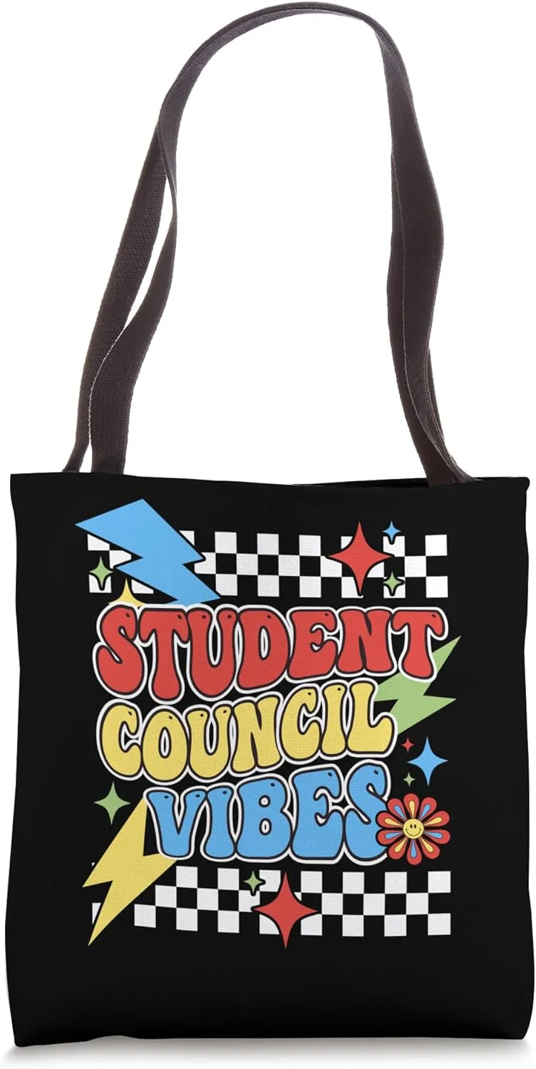 Retro Student Council Vibes Groovy School Student Council Tote Bag