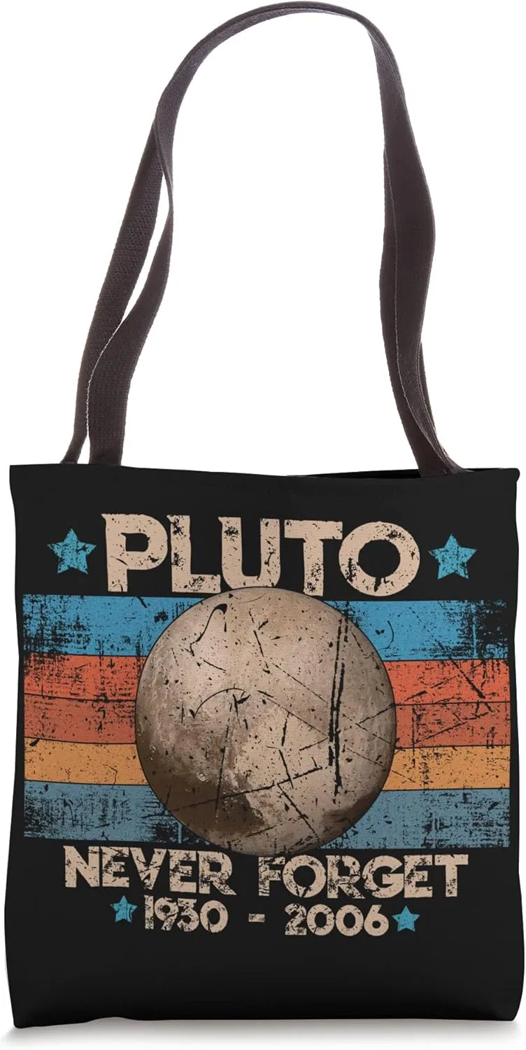 Retro Vintage Never Forget Pluto - Nerdy Astronomy Geek Tote Bag