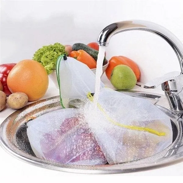 Reusable Grocery Shopping Fruit Vegetable Toys Storage Mesh Produce Bag