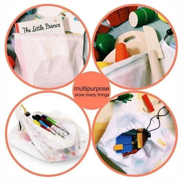 Reusable Grocery Shopping Fruit Vegetable Toys Storage Mesh Produce Bag