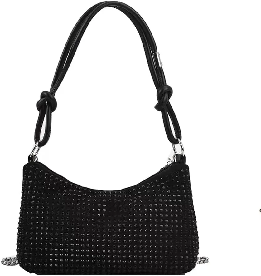 Rhinestone Bag Chic Evening Handbag Shiny Mini Handle Purse Chain Shoulder bag for Women