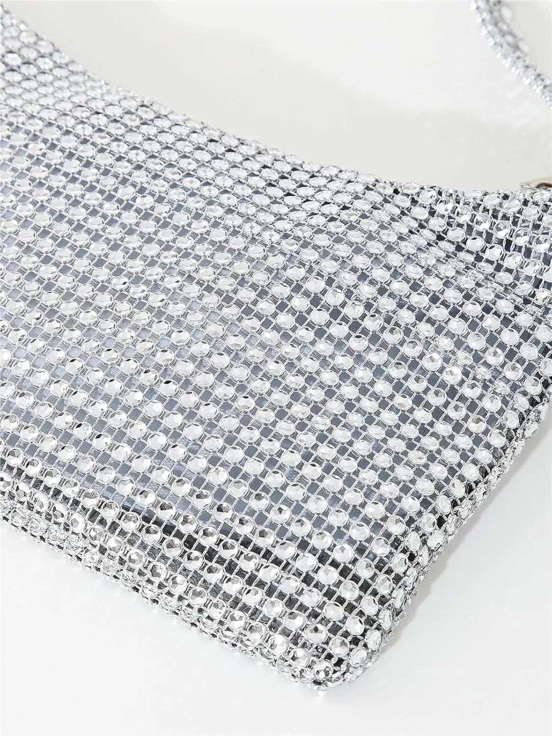 Rhinestone Bags Shiny Rhinestone Portable Zippered Evening Bag Suitable For Weddings, Parties, And Gatherings