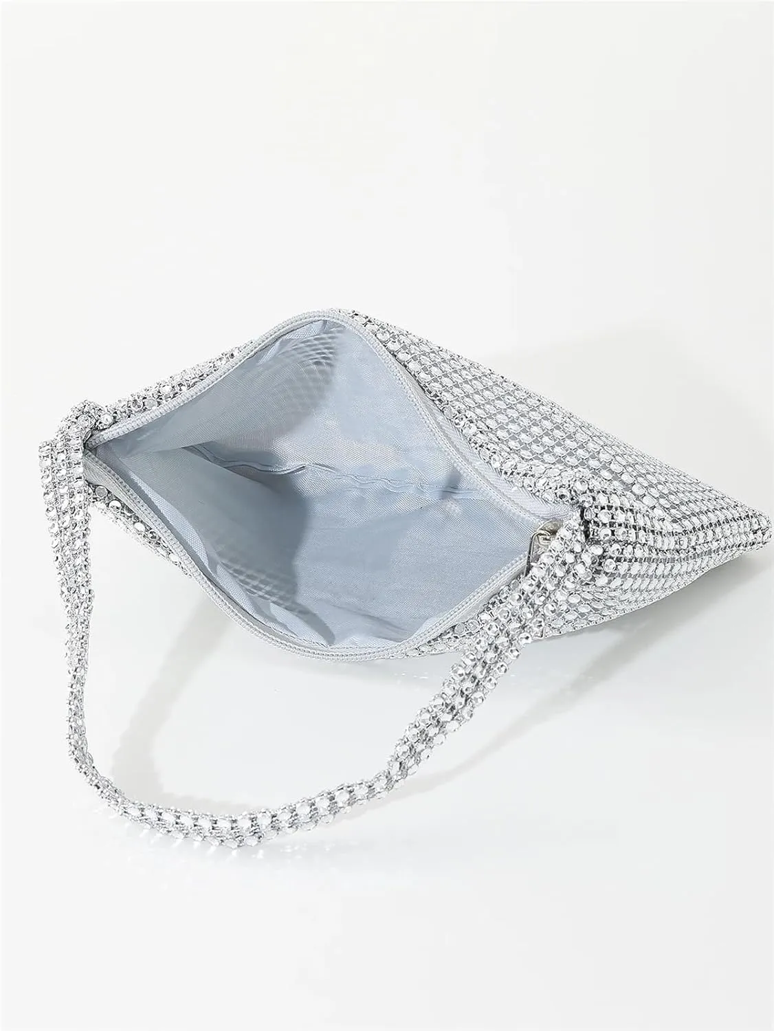Rhinestone Bags Shiny Rhinestone Portable Zippered Evening Bag Suitable For Weddings, Parties, And Gatherings
