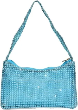Rhinestone Bags Shiny Rhinestone Portable Zippered Evening Bag Suitable For Weddings, Parties, And Gatherings
