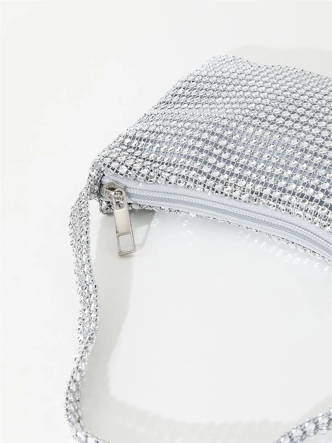 Rhinestone Bags Shiny Rhinestone Portable Zippered Evening Bag Suitable For Weddings, Parties, And Gatherings