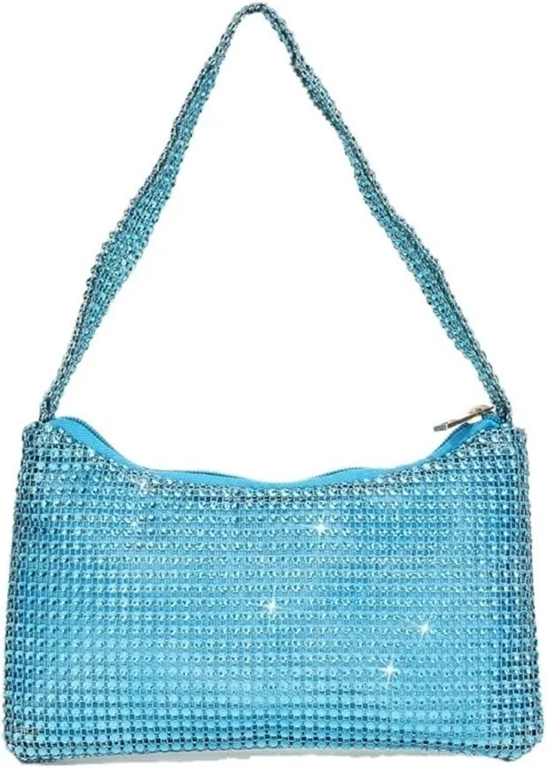 Rhinestone Bags Shiny Rhinestone Portable Zippered Evening Bag Suitable For Weddings, Parties, And Gatherings