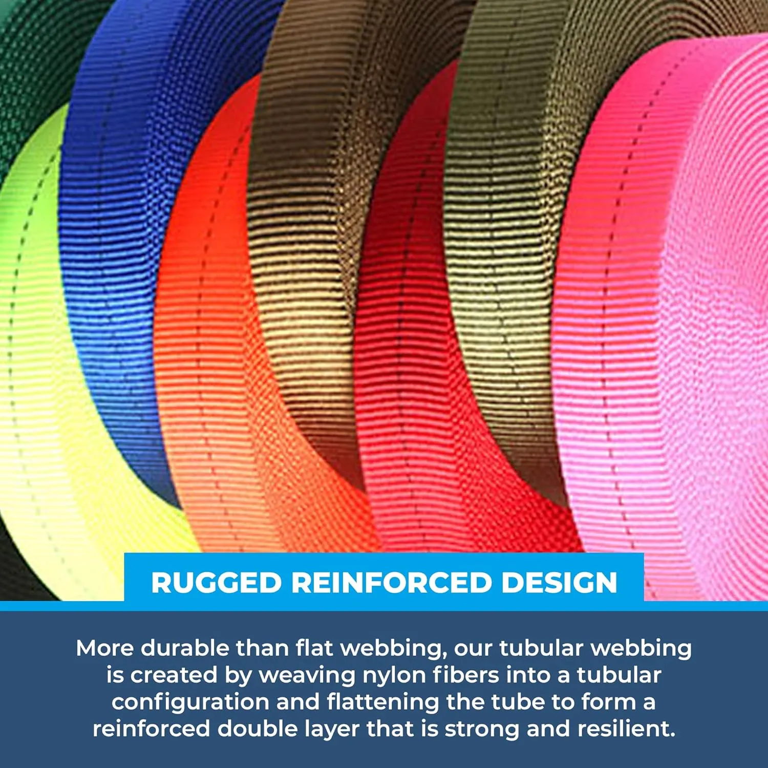 Rock-N-Rescue Professional Grade Nylon Tubular Webbing - Heavy-Duty 1-inch, Rescue Equipment for Mountaineering Rappelling Arborist Safety Gear, Firefighting and Rescue Gear