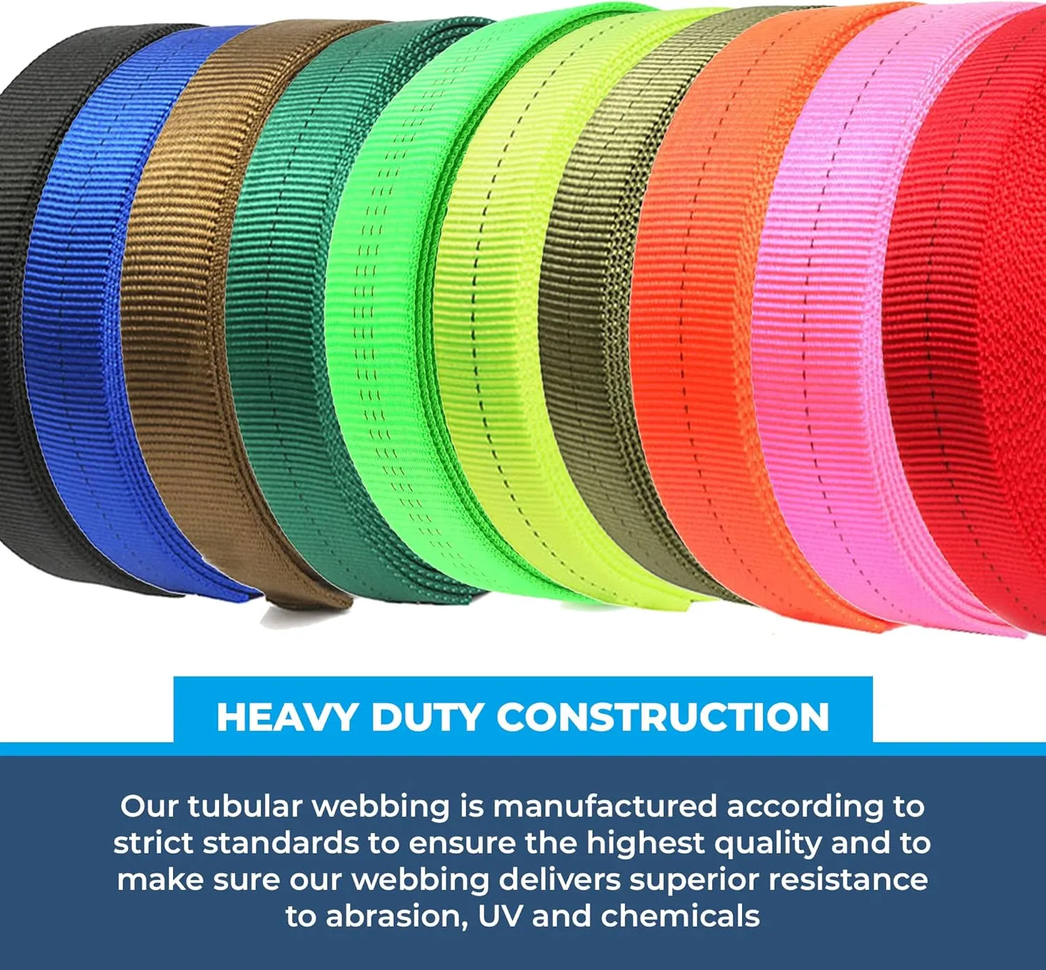Rock-N-Rescue Professional Grade Nylon Tubular Webbing - Heavy-Duty 1-inch, Rescue Equipment for Mountaineering Rappelling Arborist Safety Gear, Firefighting and Rescue Gear