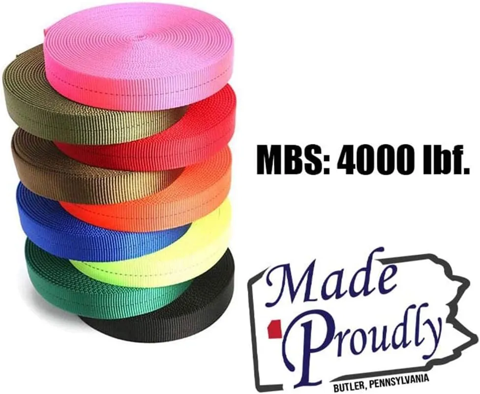 Rock-N-Rescue Professional Grade Nylon Tubular Webbing - Heavy-Duty 1-inch, Rescue Equipment for Mountaineering Rappelling Arborist Safety Gear, Firefighting and Rescue Gear