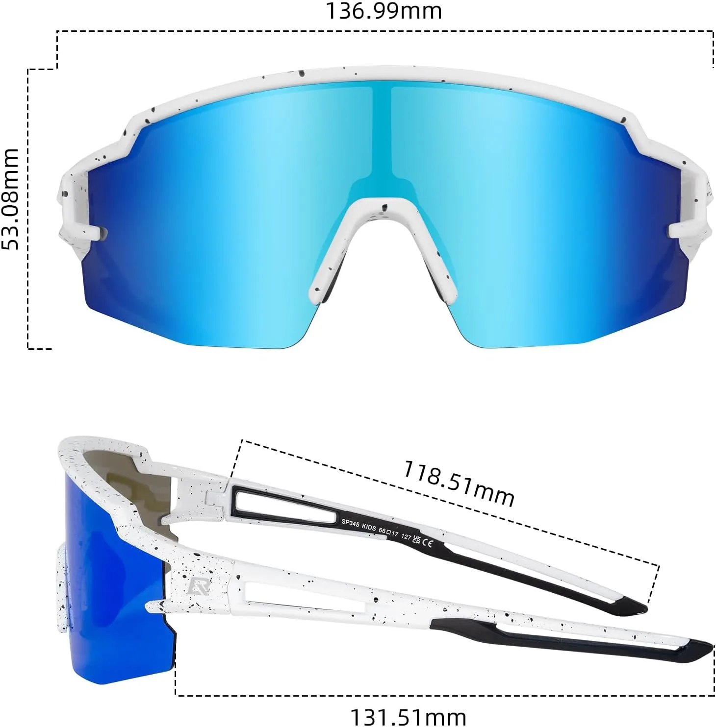ROCKBROS Kids Sunglasses Polarized Youth Baseball Sunglasses Cycling Glasses UV400 Sports Glasses for Boys Girls Age 8-14
