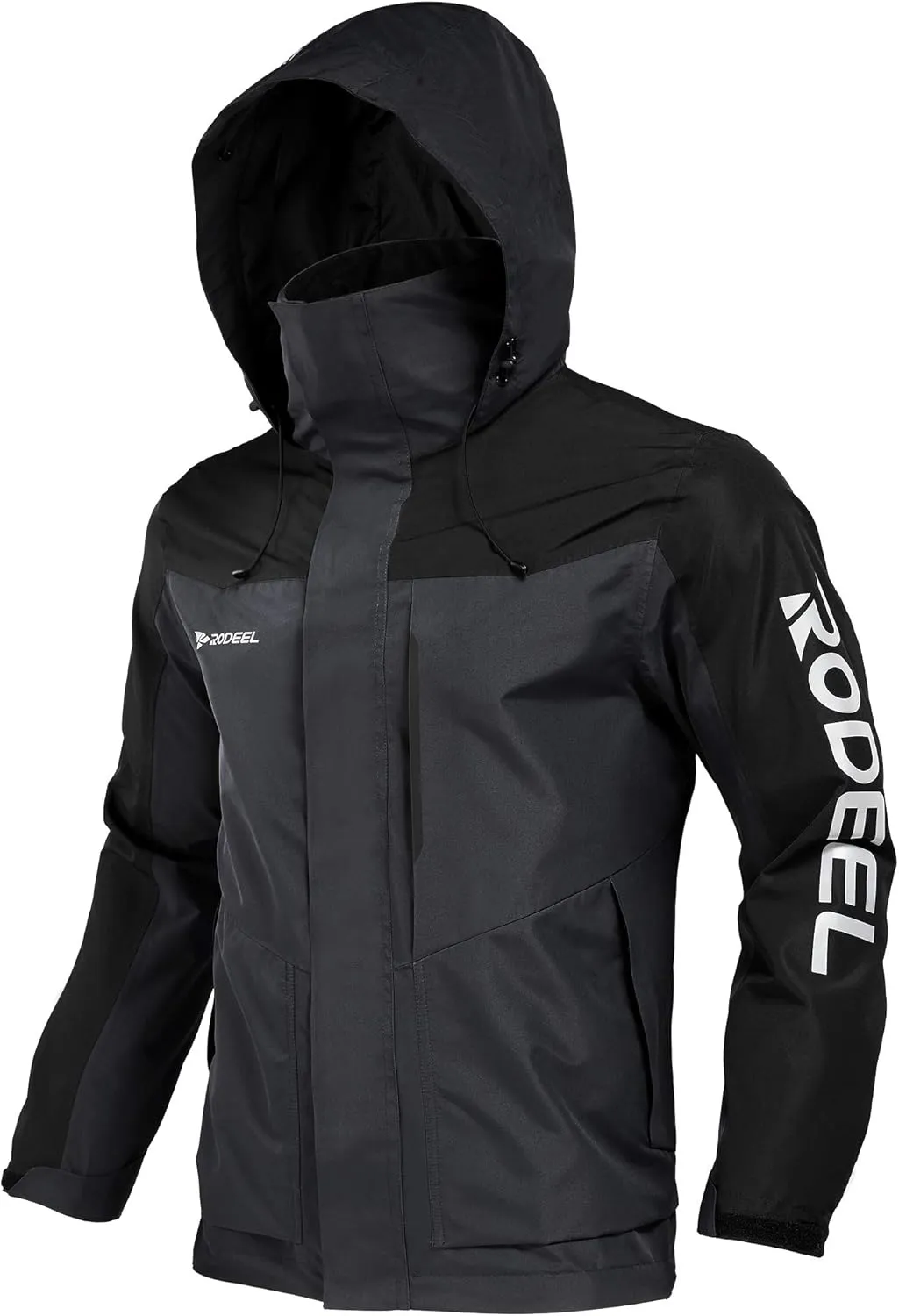 Rodeel Mens Lightweight Windbreaker Fishing Jacket Water Resistant Raincoat with Hood for Outdoor