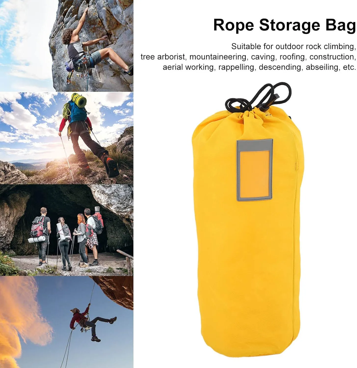 Rope Bag, Large Capacity Climbing Rope Bag, Arborist Throw Bag, Rock Climbing Backpack, WaterproofFolding Shoulder Backpack with Tightness, Climbing Gear Bag