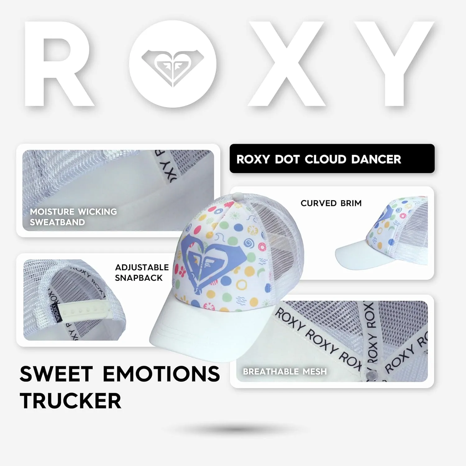 Roxy Girls' Tw Sweet Emotions Trucker Hat