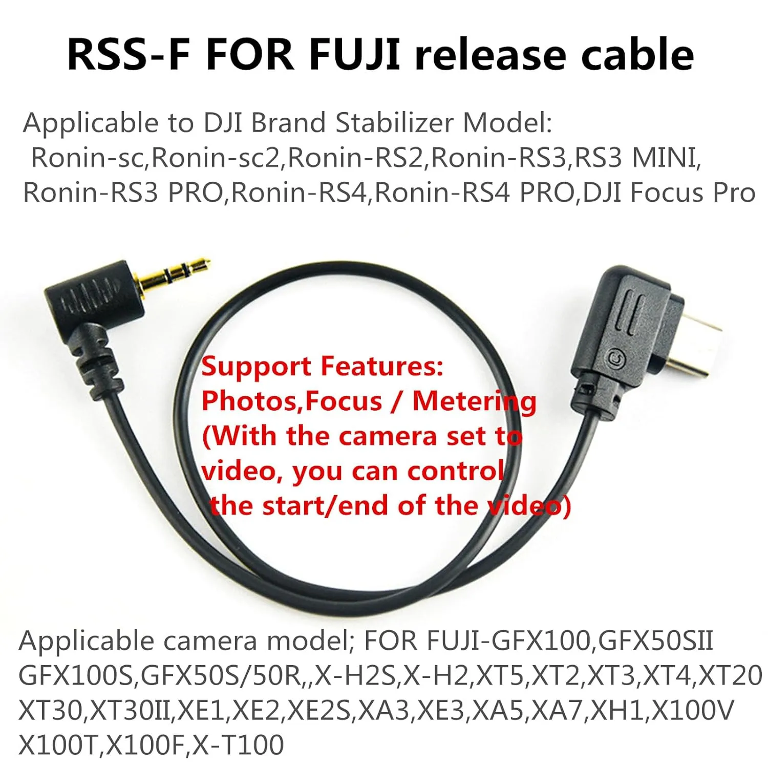 RSS-F(2.5mm) DJI Fuji/canon Camera Shutter Release Cable stabilizer Cable Support Ronin - sc/rsc2 /rs2 / rs3 /RS4/PRO stabilizer xt2 xt3/4 /5 gfx100/s/ii gfx50s for canon R100/77D/1300D/r100
