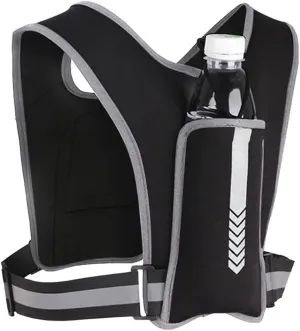 Running Vest Reflective Running Backpack Lightweight Running Chest Pouch Breathable Mesh Vest Bag Running Adjustable Buckle for Men Women For Running (Black 2)