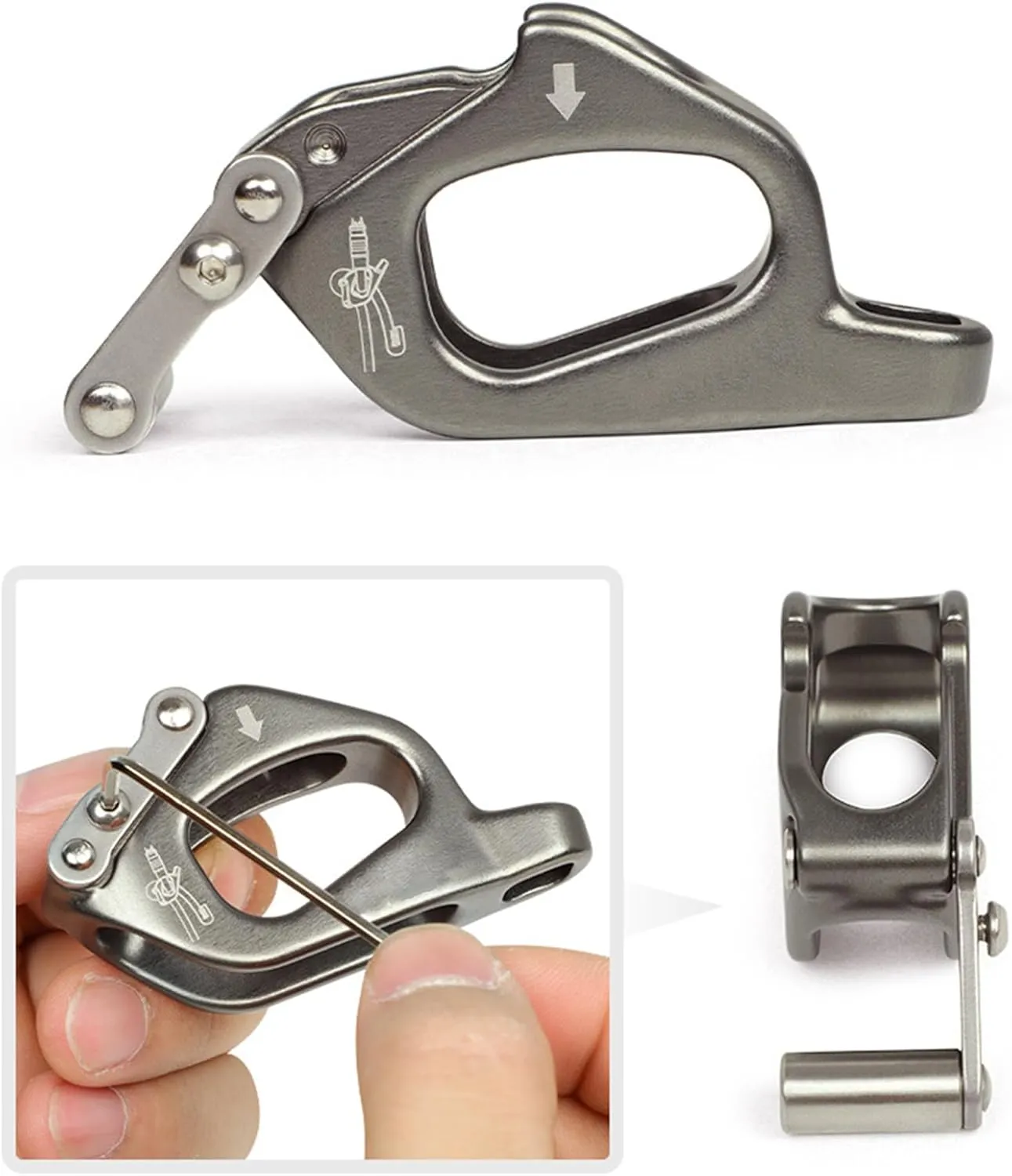 Rusts Rope Adjuster Climbing Descender for Rock Climbing Ergonomic Climbing Device for Rappelling & Ascending