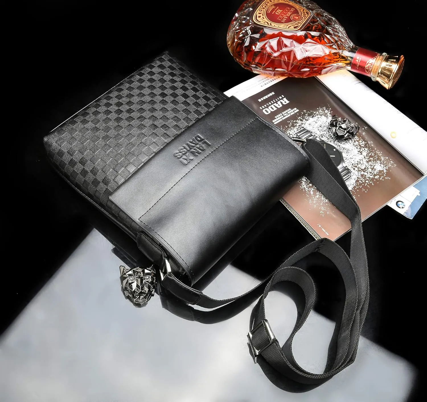 Sac bandoulière sacoche homme PU simili cuir