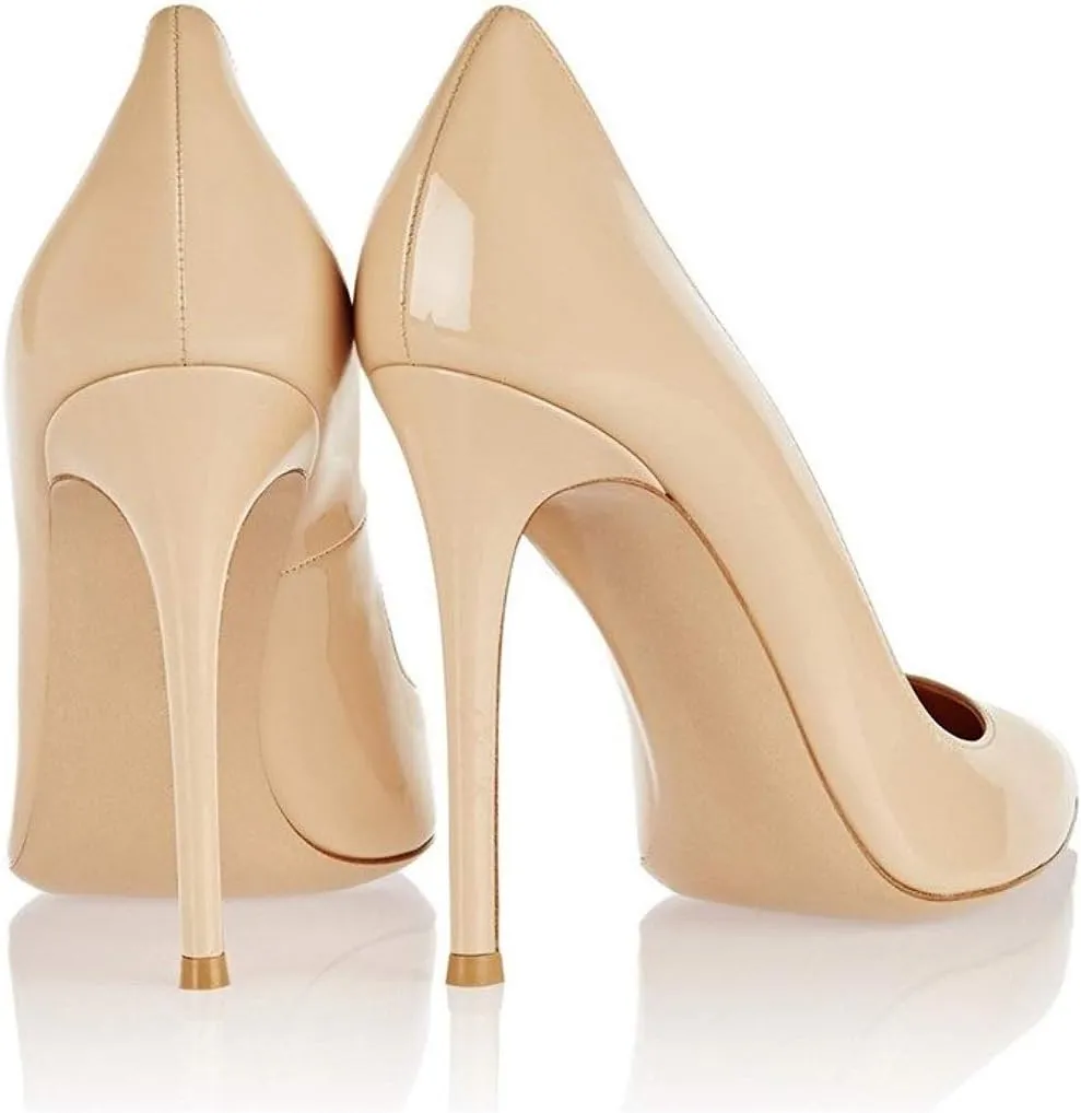 SAMMITOP Women's Pointed Toe High Heel Pumps 10cm Classic Stiletto Suede Shoes