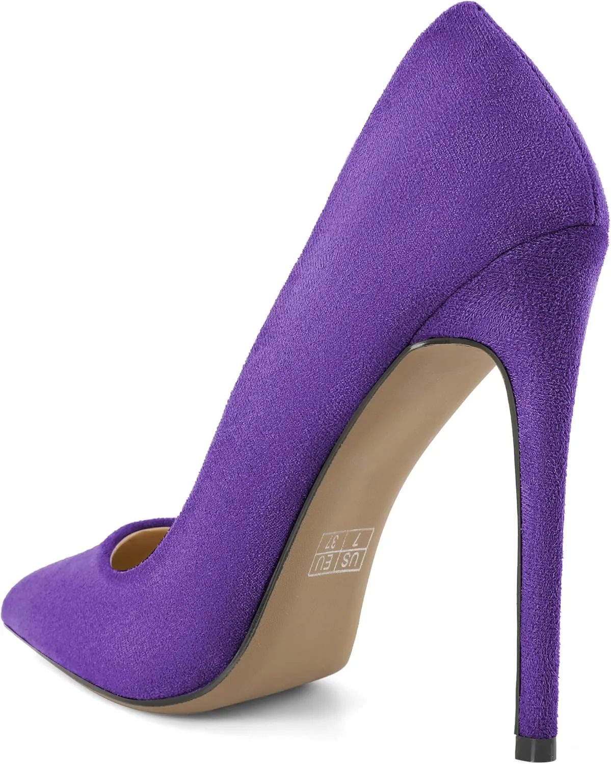 SAMMITOP Women's Pointed Toe High Heel Pumps 10cm Classic Stiletto Suede Shoes