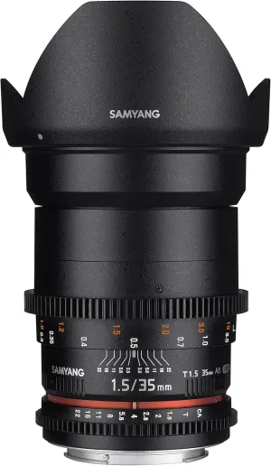 Samyang 35 mm T1.5 VDSLR II Manual Focus Video Lens for Nikon DSLR Camera