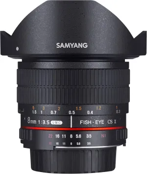 Samyang 8mm F3.5 APS-C Fisheye Lens for Micro Four Thirds (MFT) Mount Cameras
