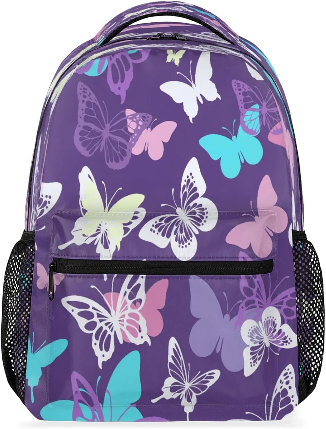 School Back Pack for Teen Boys Girls with Adjustable Shoulder Strap Waterproof Laptop Bag Large Capacity College Backpack for Students Travel Work Butterflies