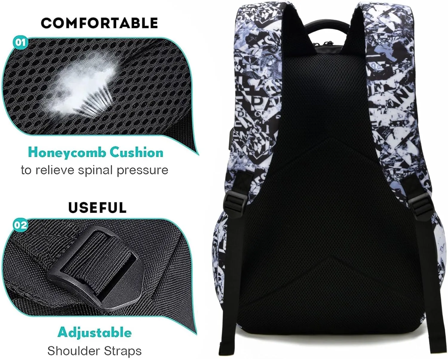 School Backpack for Boys 14 Inch Laptop Backpack with USB Charging Port Lightweight Bookbag Waterproof Travel Backpack