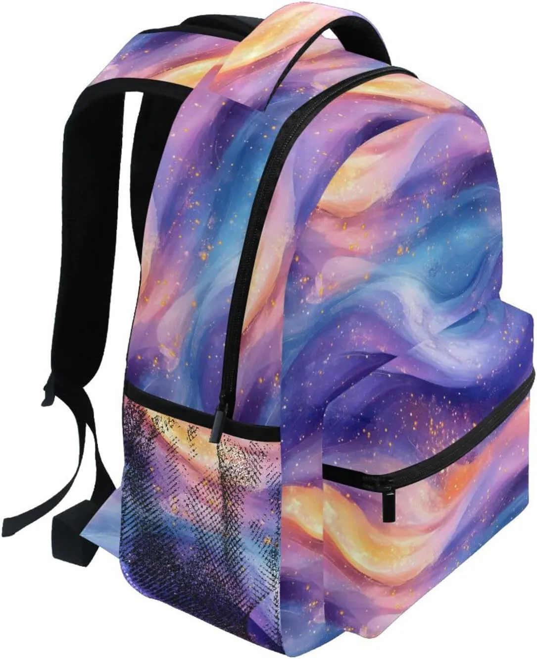 School Backpack for Men and Women Waterproof Backpack With Water Bottle Pocket with Chest Strap Gift Men & Women Peach Blue Purple