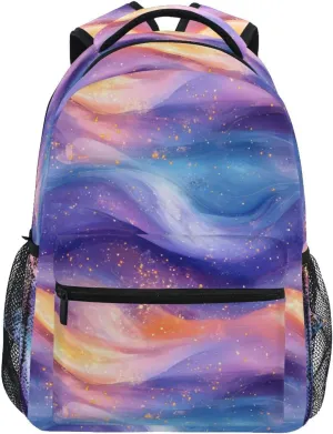 School Backpack for Men and Women Waterproof Backpack With Water Bottle Pocket with Chest Strap Gift Men & Women Peach Blue Purple