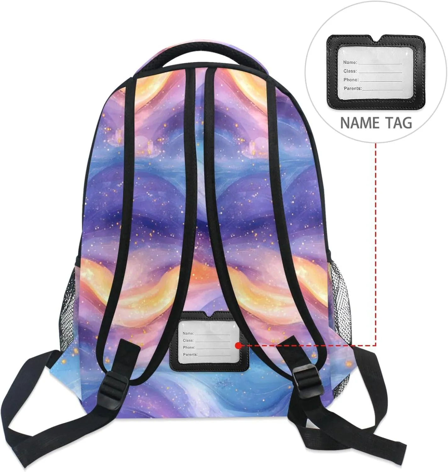 School Backpack for Men and Women Waterproof Backpack With Water Bottle Pocket with Chest Strap Gift Men & Women Peach Blue Purple