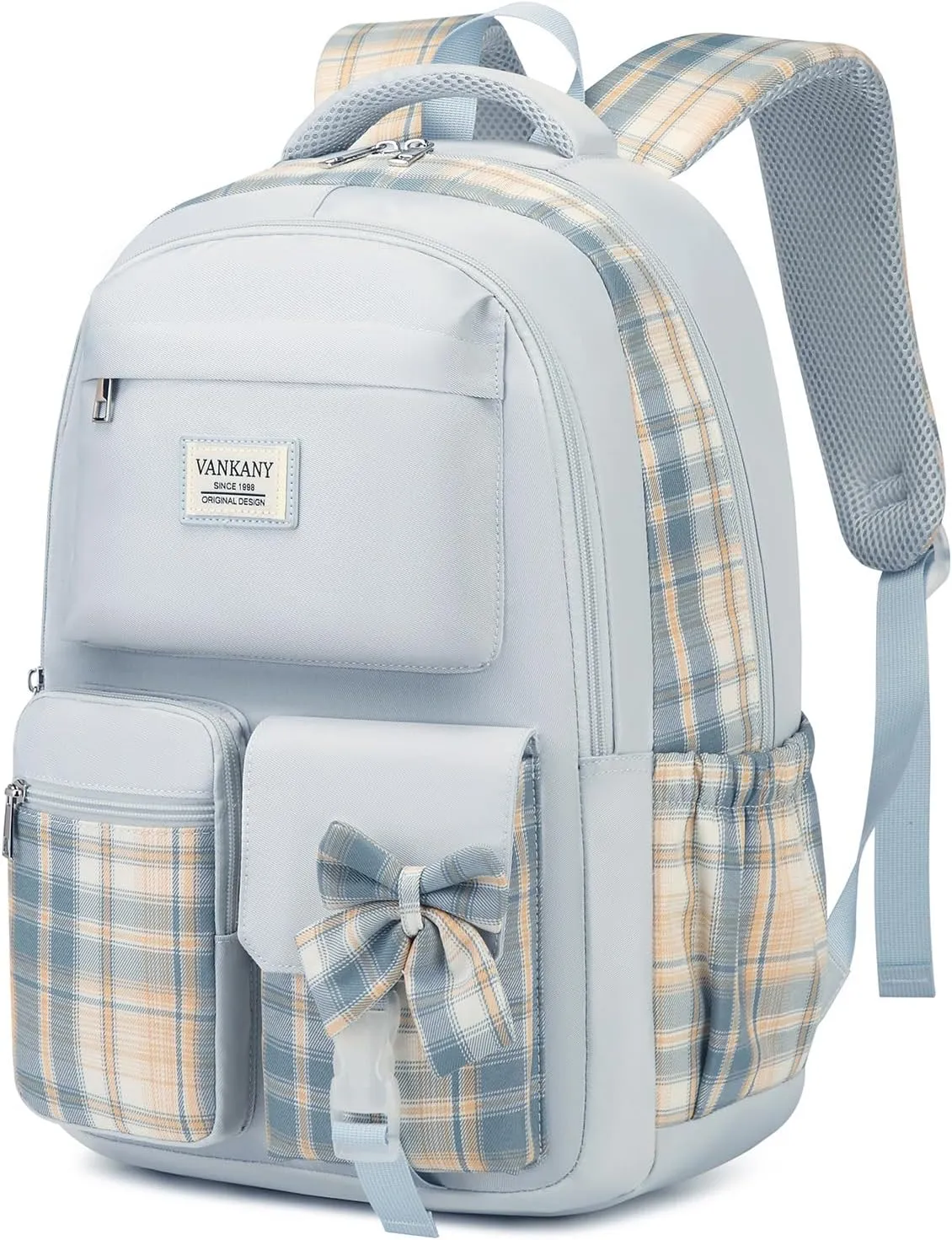 School Backpack for Teen Girls, Cute Bookbag Laptop Bag for Middle School Highschool College Women, Student Backpack Morral Escolar Niña (Blue)