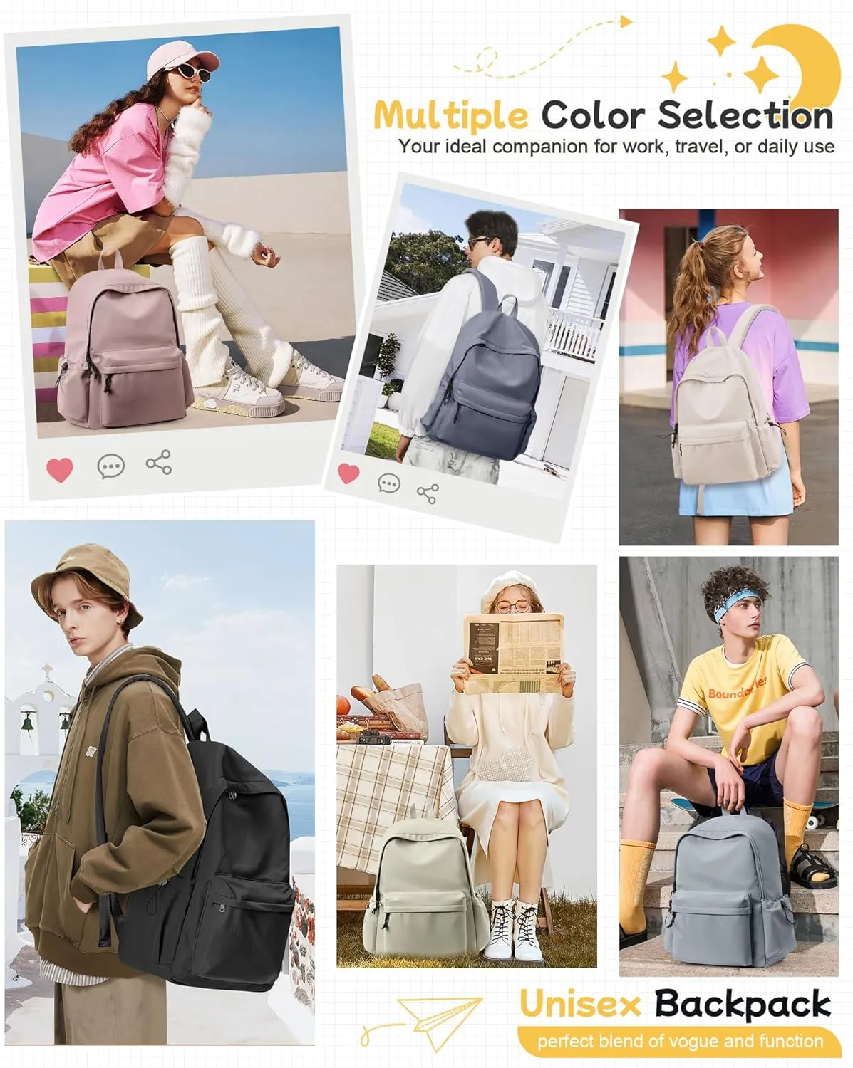 School Bag Backpack for Women Kids Teens Girls, Small Bookbag College Student Backpack for School Men Boys, Mochilas Escolares para Casual Daypack Mini Book Bag Blue ﻿