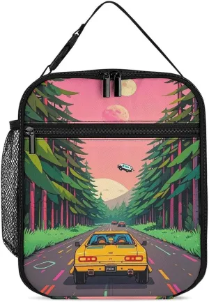 Science Fiction Style Robotic Car Lunch Bag for Adults, Portable Insulated Lunch Tote Bags with Handle And Bottle Pocket, Leakproof Reusable Lunchbox for Work, Picnic, Travel